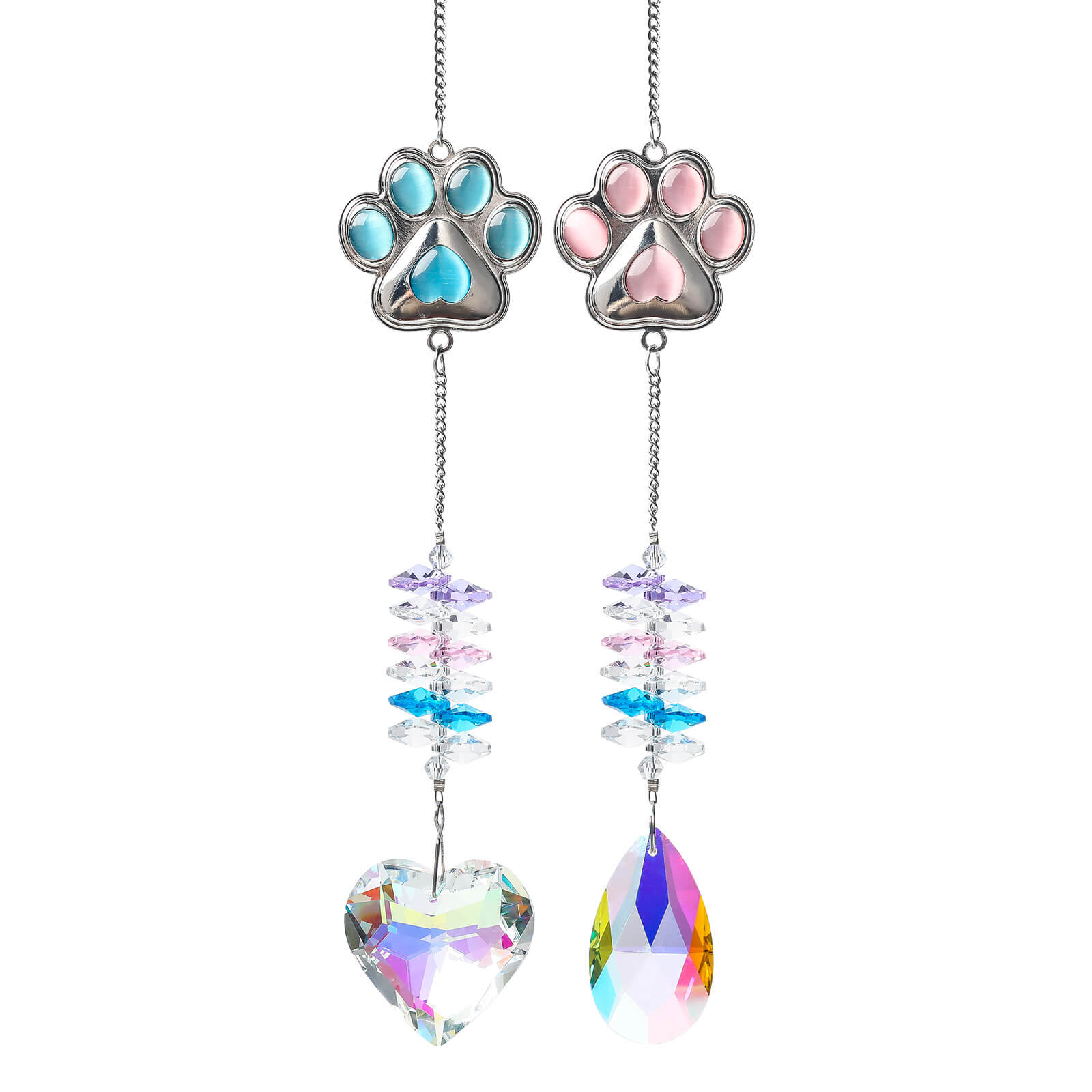 Paw Print Crystal Pendant